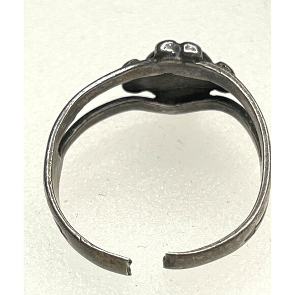 Small Vintage Native American Silver Turquoise Ring As Found - Picture 4 of 5